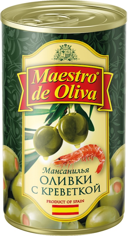 Оливки Maestro De Oliva з креветками ж/б 280г